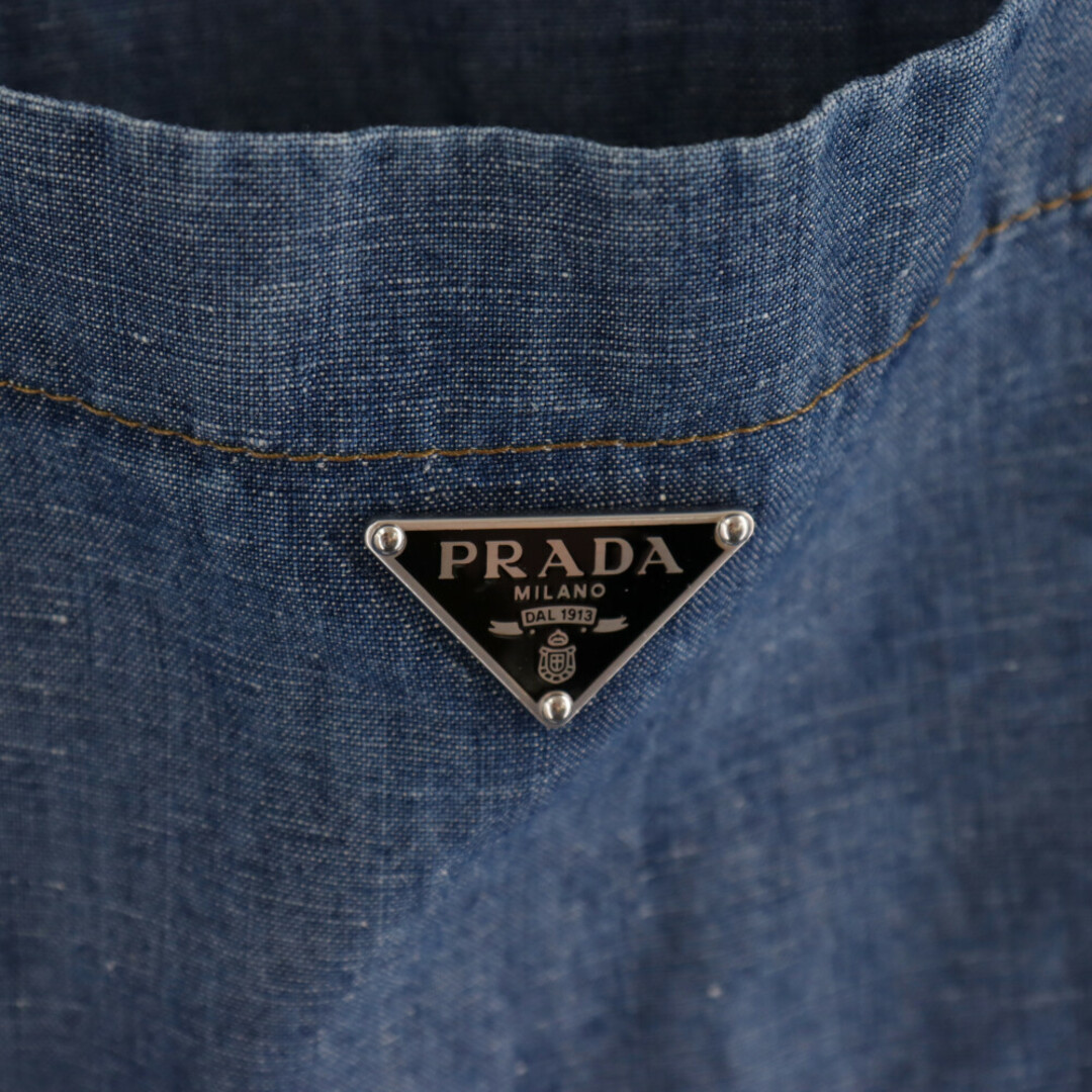 PRADA プラダ 21SS 三角プレートシャンブレー半袖シャツ インディゴ