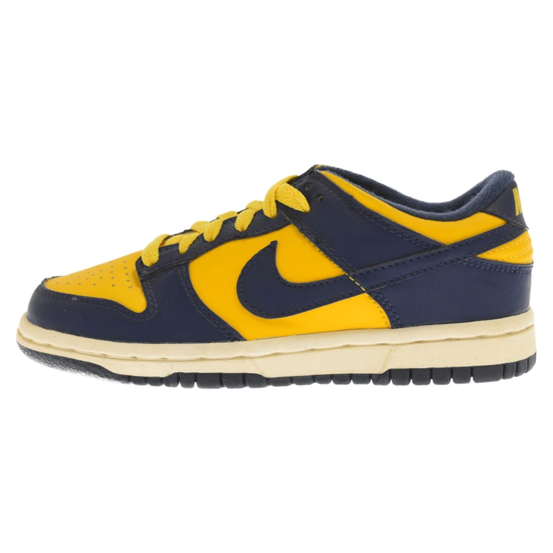 NIKE ナイキ DUNK LOW MICHIGAN PS 2002 ダンクロー ミシガン キッズ ローカットスニーカー イエロー/ネイビー US1Y/20cm 304847-741223センチワイズ