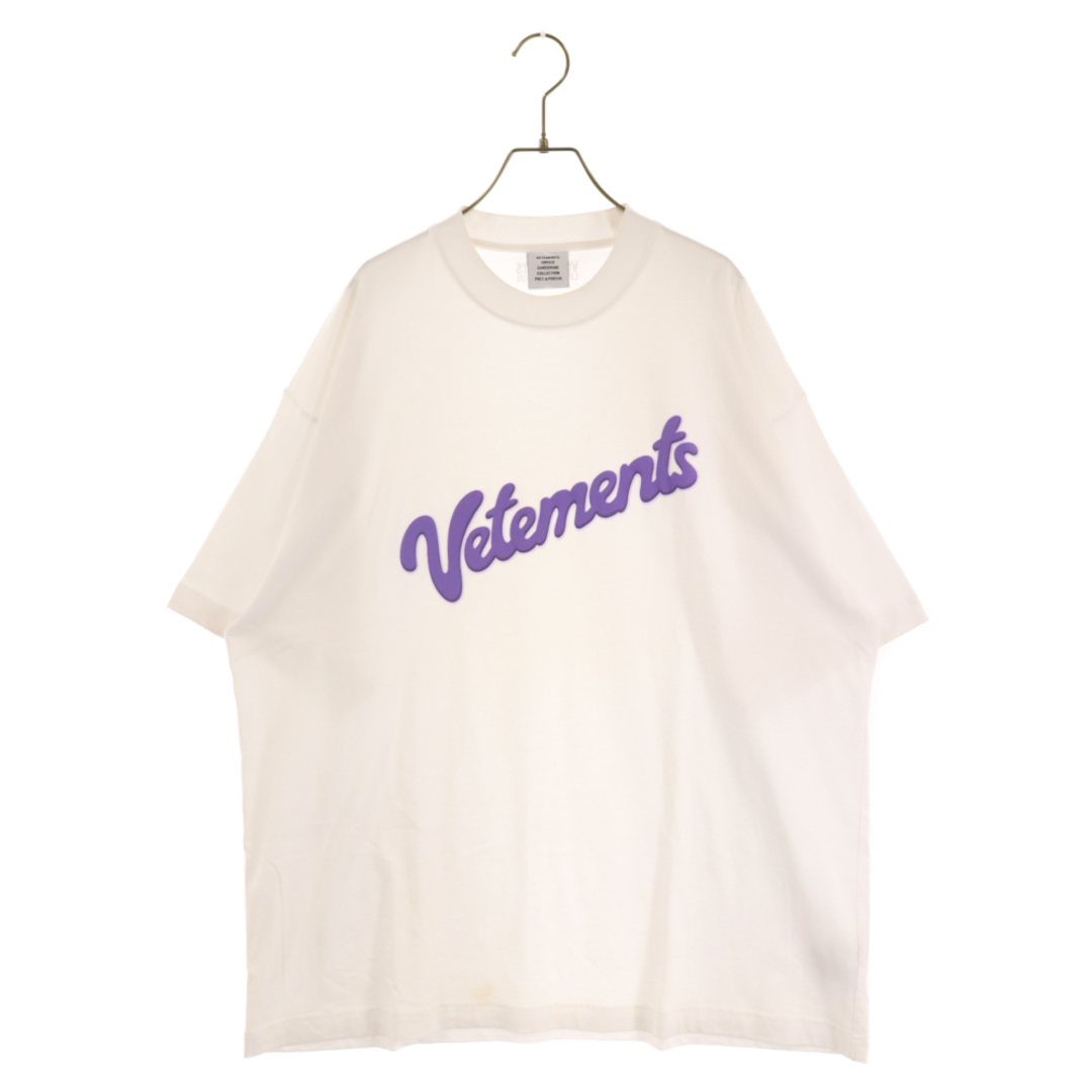 600センチ袖丈VETEMENTS ヴェトモン 22AW Sweet Logo Tee スウィートロゴクルーネック半袖Tシャツ UA53TR480W ホワイト