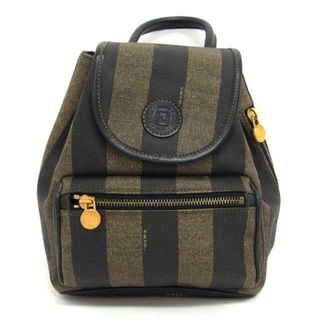 FENDI  フェンディ PVC レザー ストライプ/ペカン/ミニリュック/バックパック/ブランドバック/ABランク/04【中古】(リュック/バックパック)