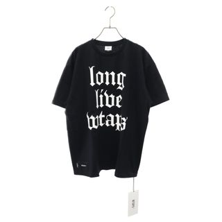 WTAPS ダブルタップス 22SS LLW/SS/COTTON フロントロゴプリント半袖Tシャツ ブラック 221ATDT-STM08S