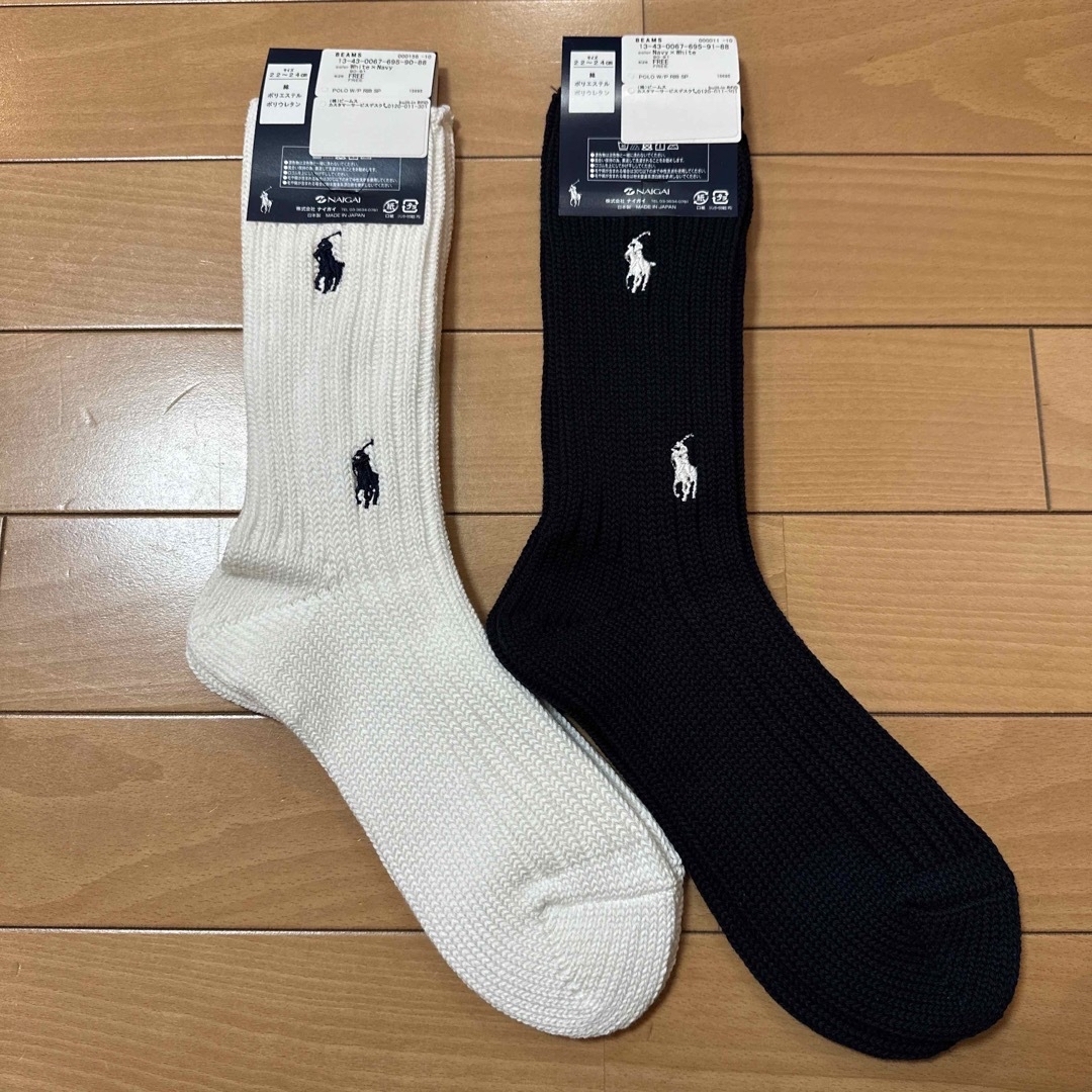 POLO RALPH LAUREN(ポロラルフローレン)の新品ポロラルフローレン　ビームス別注　レディースソックス２足セット　ダブルポニー レディースのレッグウェア(ソックス)の商品写真