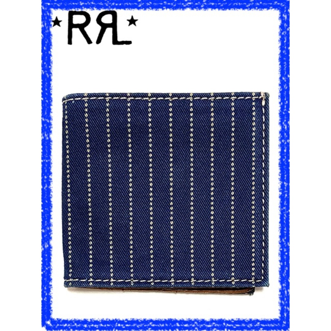 RRL - メンズ 財布 インディゴ RRL ラルフローレンダブルアールエル ダブルアールエルインディゴレザー二つ折りウォレット krr888
