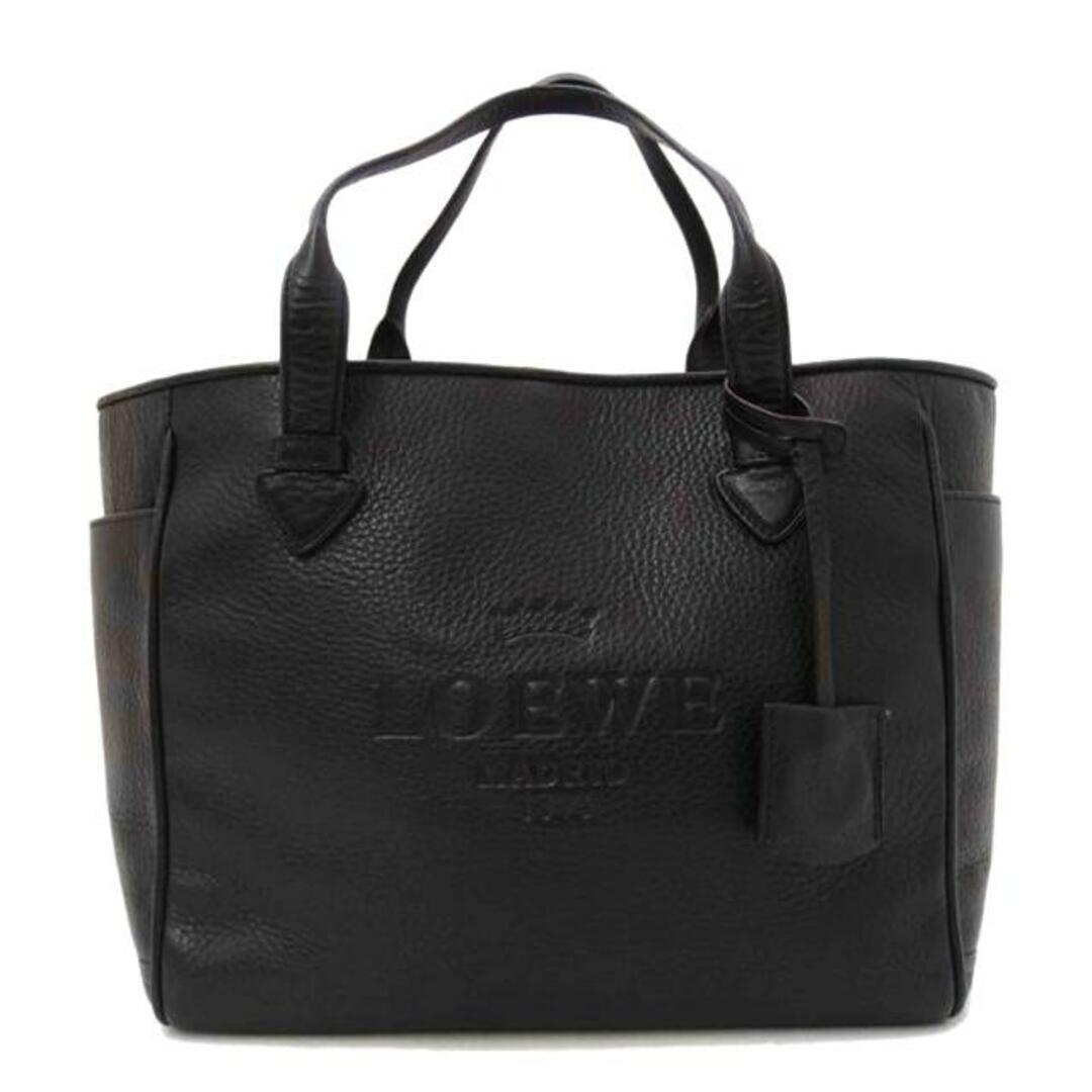 <br>LOEWE ロエベ トートバッグ 手提げ レザー/ヘリテージ エンボスドロゴトート/ブラック/ブランドバック/ABランク/69