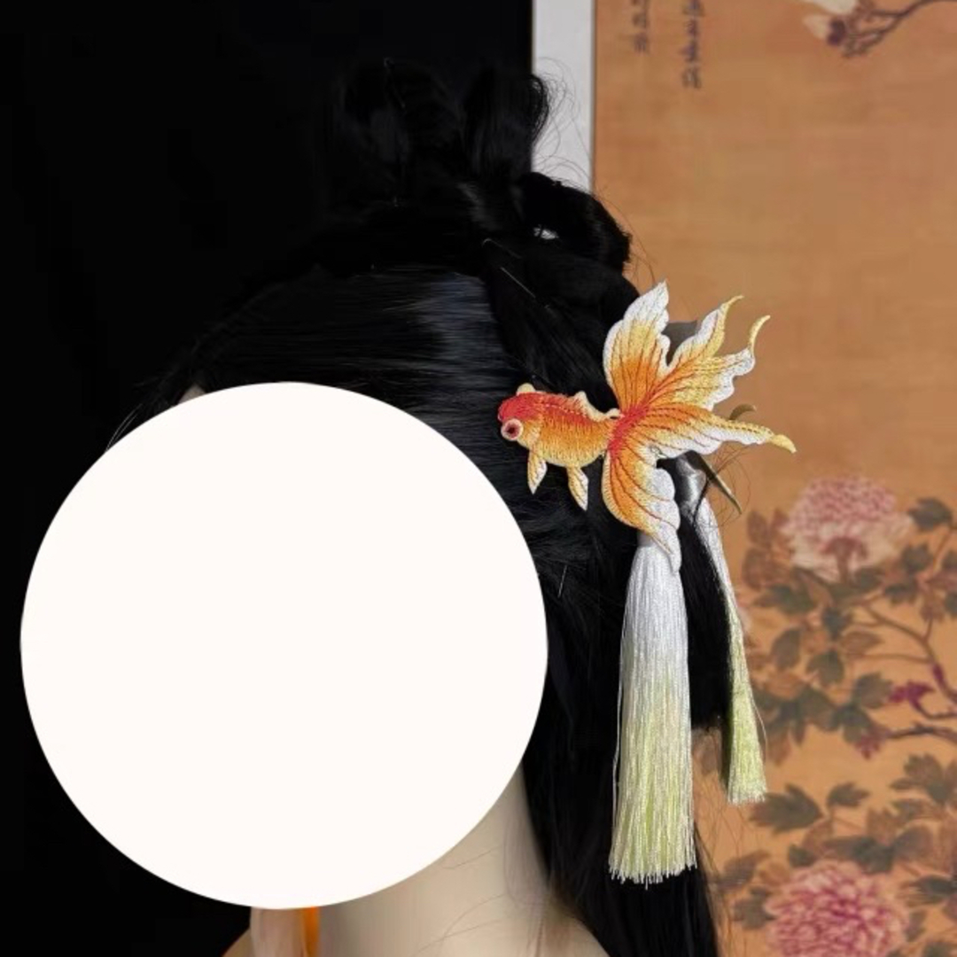 To Alice(トゥアリス)の刺繍金魚錦鯉 赤金色髪飾り2個セット　ヘアピン　中華風　縁起物　着物和服　漢服 レディースのヘアアクセサリー(ヘアピン)の商品写真