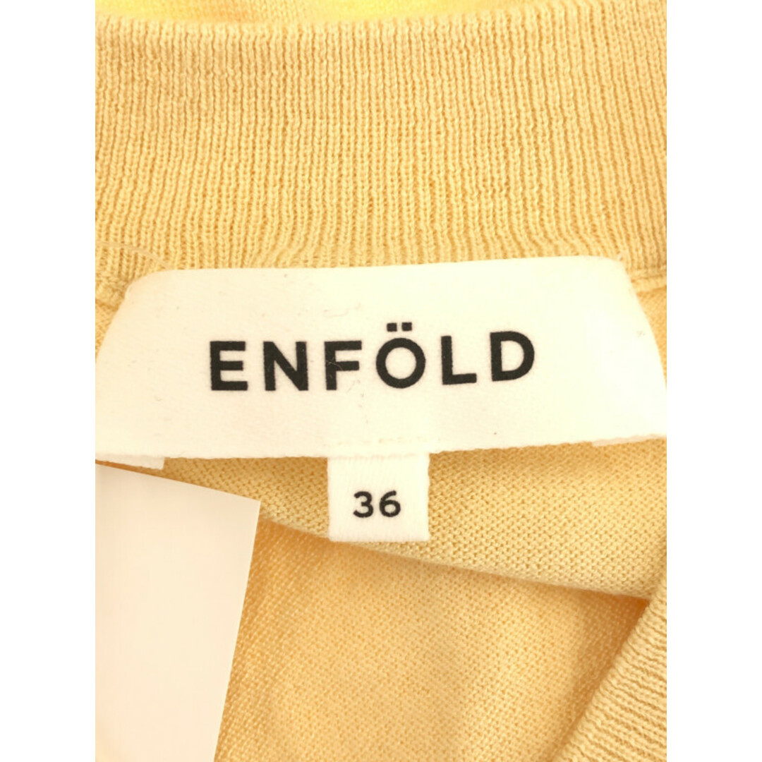 ENFOLD(エンフォルド)のENFOLD エンフォルド 19AW シルクコットンVネックバックロングニット イエロー系 36 レディースのトップス(ニット/セーター)の商品写真