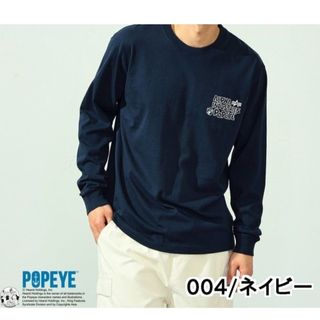 アルファインダストリーズ(ALPHA INDUSTRIES)のPOPEYE(TM)×ALPHA バックプリントTシャツ長袖 ネイビー (L)(Tシャツ/カットソー(七分/長袖))