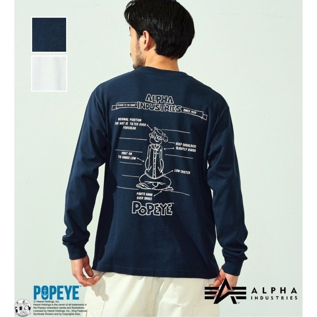 ALPHA INDUSTRIES - POPEYE(TM)×ALPHA バックプリントTシャツ長袖