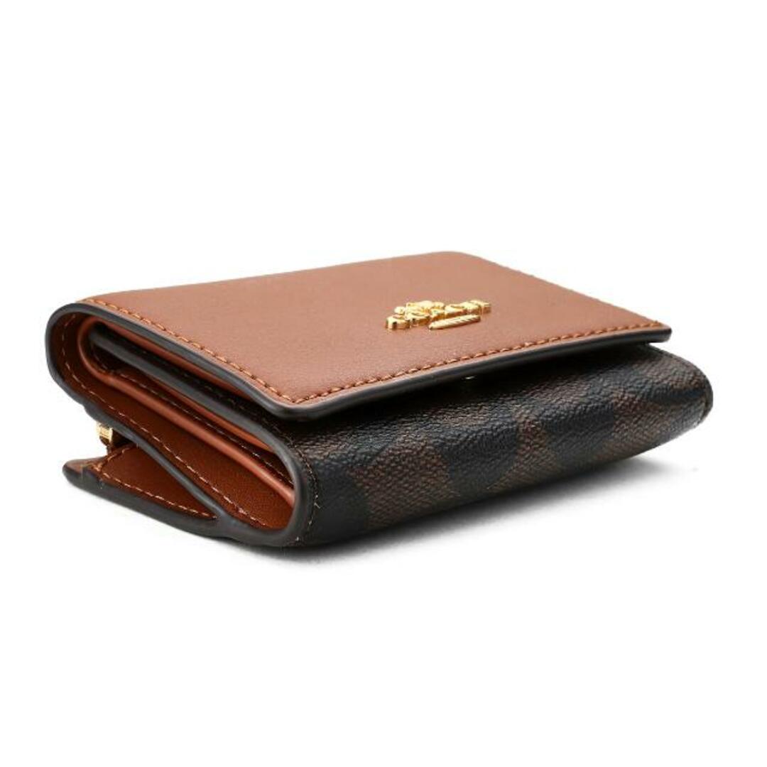 新品 コーチ COACH 3つ折り財布 マイクロ ウォレット ブラウン/レッド