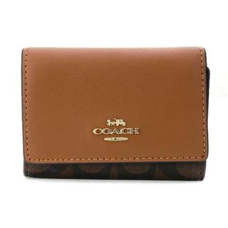 コーチ(COACH)の新品 コーチ COACH 3つ折り財布 マイクロ ウォレット ブラウン/レッドウッド(財布)