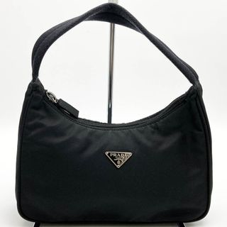 プラダ(PRADA)の【美品】PRADA プラダ ミニバッグ ホーボーバッグ トライアングルロゴ ブラック 黒 ナイロン レディース ファッション USED 【中古】(ポーチ)