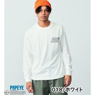 アルファインダストリーズ(ALPHA INDUSTRIES)のPOPEYE(TM)×ALPHA バックプリントTシャツ長袖 ホワイト (L)(Tシャツ/カットソー(七分/長袖))