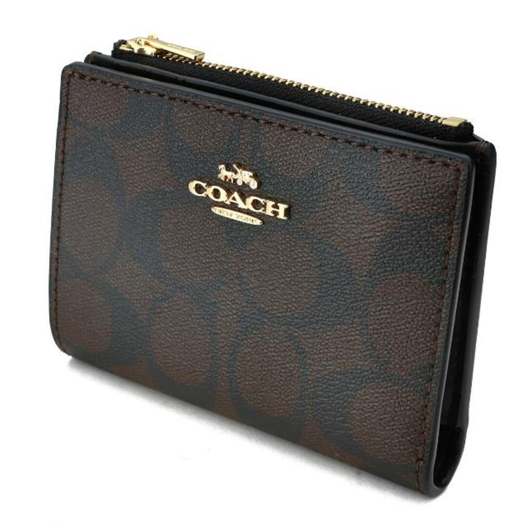 COACH(コーチ)の新品 コーチ COACH 2つ折り財布 バイフォールド ウォレット ブラウン/ブラック レディースのファッション小物(財布)の商品写真