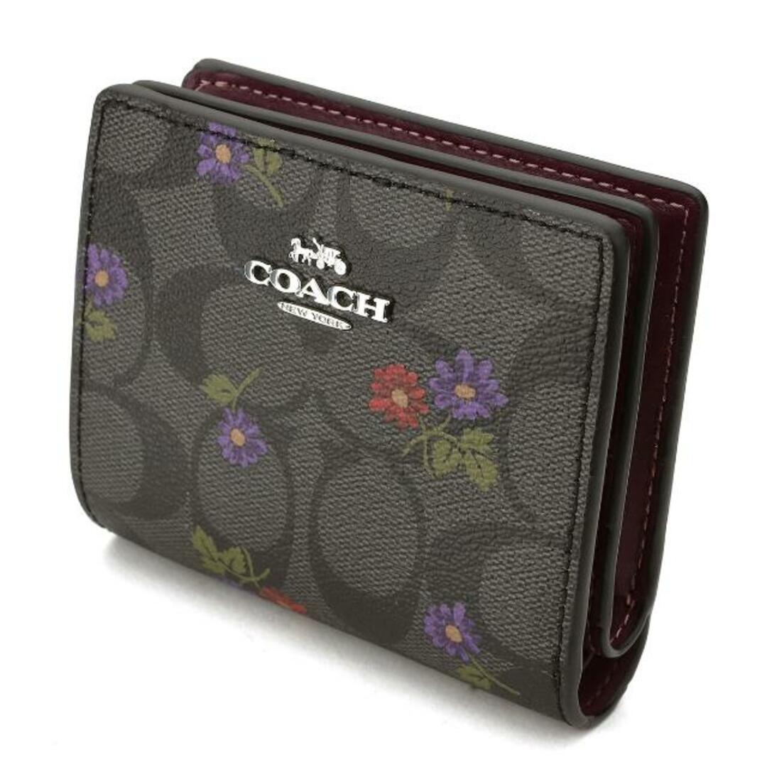 COACH(コーチ)の新品 コーチ COACH 2つ折り財布 スナップ ウォレット グラファイト/ディープベリー レディースのファッション小物(財布)の商品写真