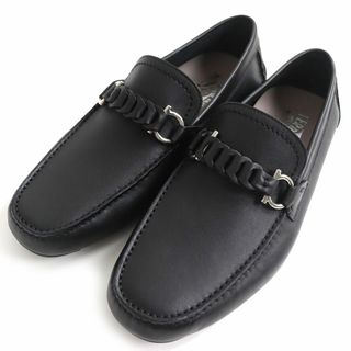 サルヴァトーレフェラガモ(Salvatore Ferragamo)の未使用品△サルヴァトーレフェラガモ 0724923 STUART ガンチーニ金具 レザーローファー/ドライビングシューズ ブラック 7 EEE 伊製 箱/袋付(その他)