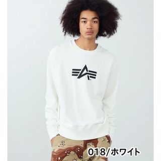 アルファインダストリーズ(ALPHA INDUSTRIES)の【アルファ公式】Aマークプリント クルーネックスウェット ホワイト XL(スウェット)