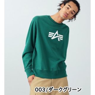 アルファインダストリーズ(ALPHA INDUSTRIES)の【アルファ公式】Aマークプリント クルーネックスウェット ダークグリーン  XL(スウェット)