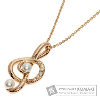 ミキモト(MIKIMOTO)のMIKIMOTO パール ダイヤモンド ト音記号 ネックレス K18PG レディース(ネックレス)