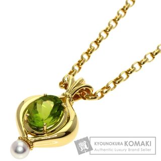 ミキモト(MIKIMOTO)のMIKIMOTO パール 真珠 カラーストーン ネックレス K18YG レディース(ネックレス)