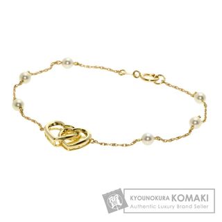 ミキモト(MIKIMOTO)のMIKIMOTO ハートモチーフ パール 真珠 ブレスレット K14YG レディース(ブレスレット/バングル)