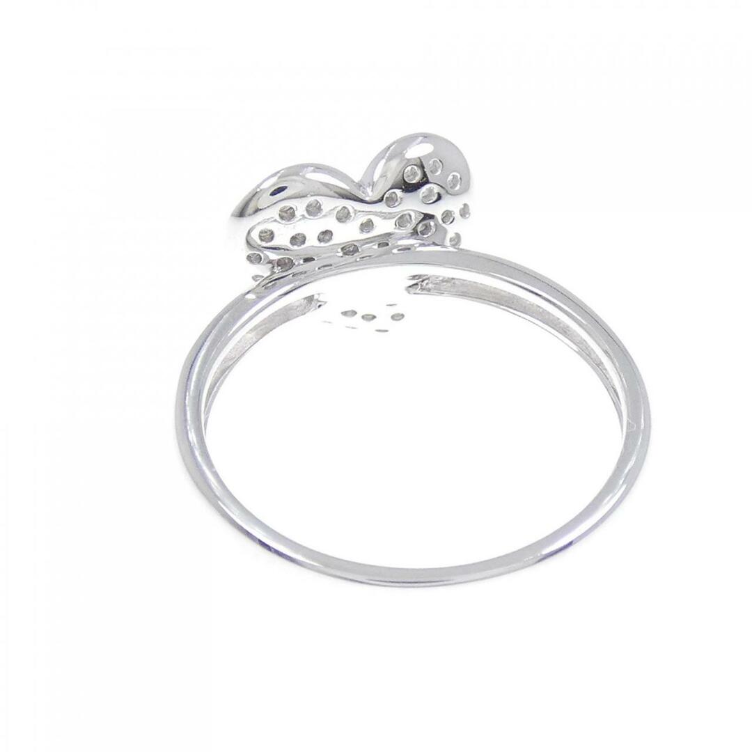 750WG パヴェ ハート ダイヤモンド リング レディースのアクセサリー(リング(指輪))の商品写真