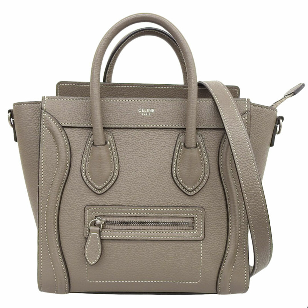 セリーヌ CELINE ラゲージ ナノショッパー 2WAYバッグ ハンドバッグ ショルダーバッグ レザー グレージュ  新入荷 OB1606画像について