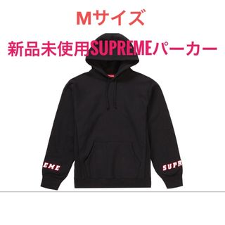 【新品】Supreme 袖ロゴ入りパーカー　ブラック