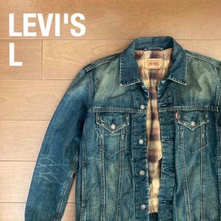 リーバイス(Levi's)の LEVI'SリーバイスL 70500 デニムジャケット Gジャン 裏地チェック(Gジャン/デニムジャケット)