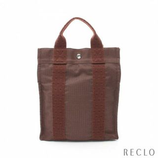 エルメス(Hermes)のエールラインアドPM バックパック リュックサック ナイロンキャンバス ブラウン シルバー金具(リュック/バックパック)