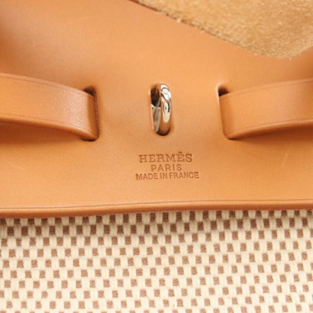Hermes(エルメス)のエールバッグ アドPM バックパック リュックサック トワルGM レザー アイボリー ライトブラウン シルバー金具 □H刻印 レディースのバッグ(リュック/バックパック)の商品写真