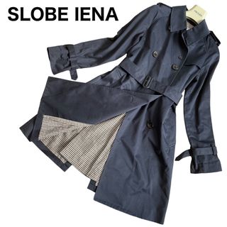 スローブイエナ(SLOBE IENA)のSLOBE IENA トレンチコート　ベルテッド　ベルト類完備　裏地チェック(トレンチコート)