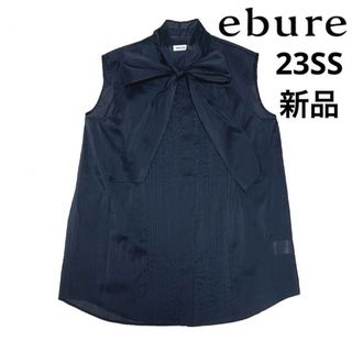 エブール(ebure)の新品未使用23SS ebure S/Cシアーストライプボウタイノースリーブシャツ(シャツ/ブラウス(半袖/袖なし))