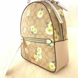 【新品未使用】COACH コーチ ジョーディンリュック  カーキ×ホワイト 花柄