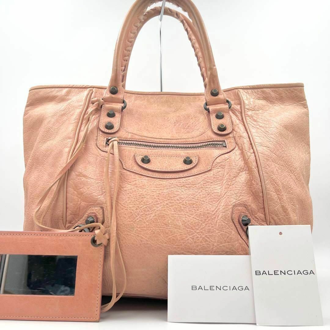 良品》国内正規品 BALENCIAGA ザシティ レザー トートバッグ A4-