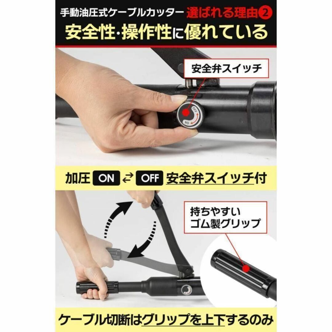 油圧ケーブルカッター Φ30mm 出力8トン アルミケーブル 銅線 1838 油圧ケーブルカッター Φ30mm 出力8トン アルミケーブル 銅線 1838