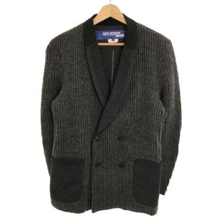 ジュンヤワタナベコムデギャルソン(JUNYA WATANABE COMME des GARCONS)のJUNYA WATANABE COMME des GARCONS MAN ジュンヤワタナベ コムデギャルソンマン 15AW ショールカラーニットジャケット グレー S(テーラードジャケット)