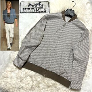 エルメス(Hermes)の本物 極美品 ランウェイ エルメス H 総柄 ブルゾン ブラウス ジャケット(ブルゾン)