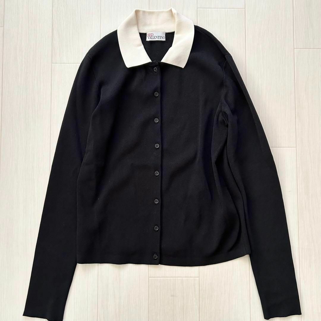 sizeMレッドバレンティノ RED VALENTINO カーディガン 白襟 極美品 M