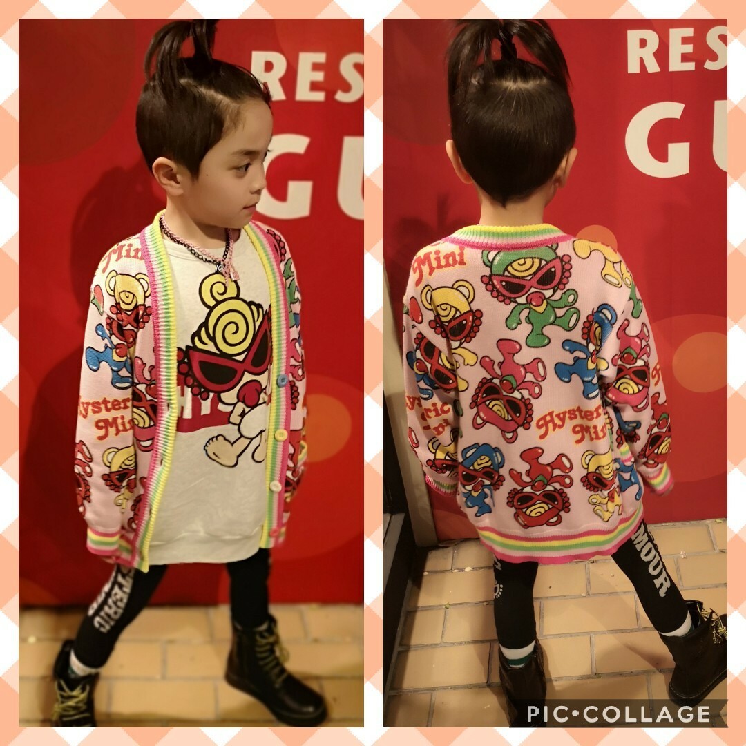 HYSTERIC MINI(ヒステリックミニ)のくまカーディガン キッズ/ベビー/マタニティのキッズ服女の子用(90cm~)(カーディガン)の商品写真