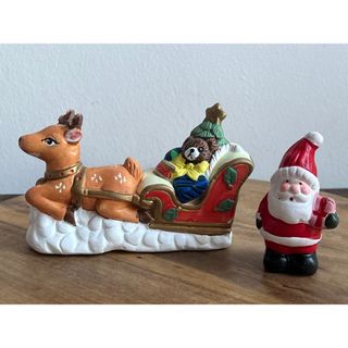 【新品】サンタさんとトナカイさん(置物)