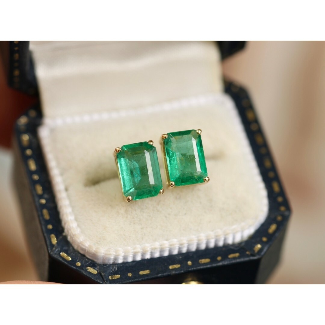 【セール価格】エメラルドピアス2ct　k18