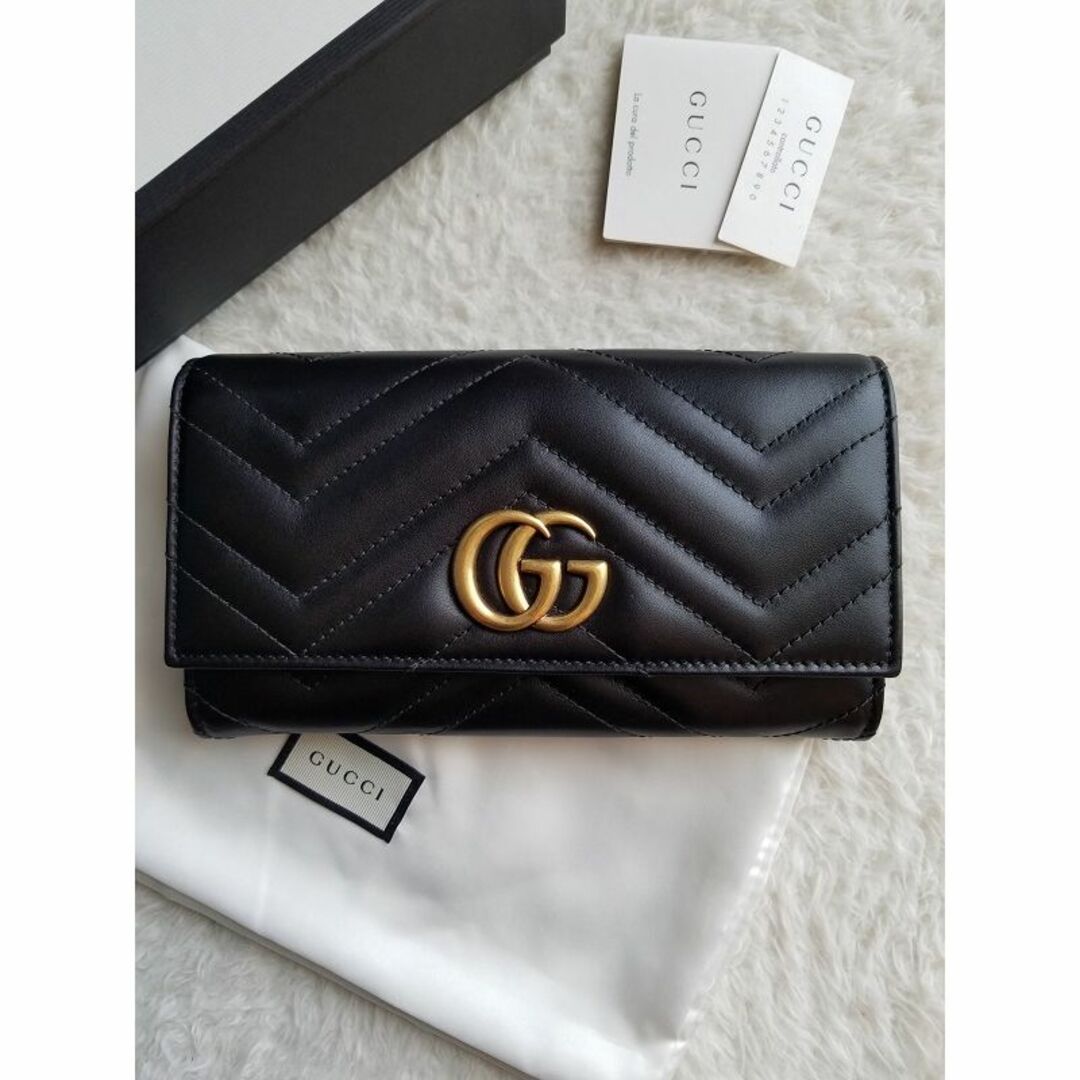 非売品 GUCCI グッチ 長財布 フラップ キルティングレザー GG