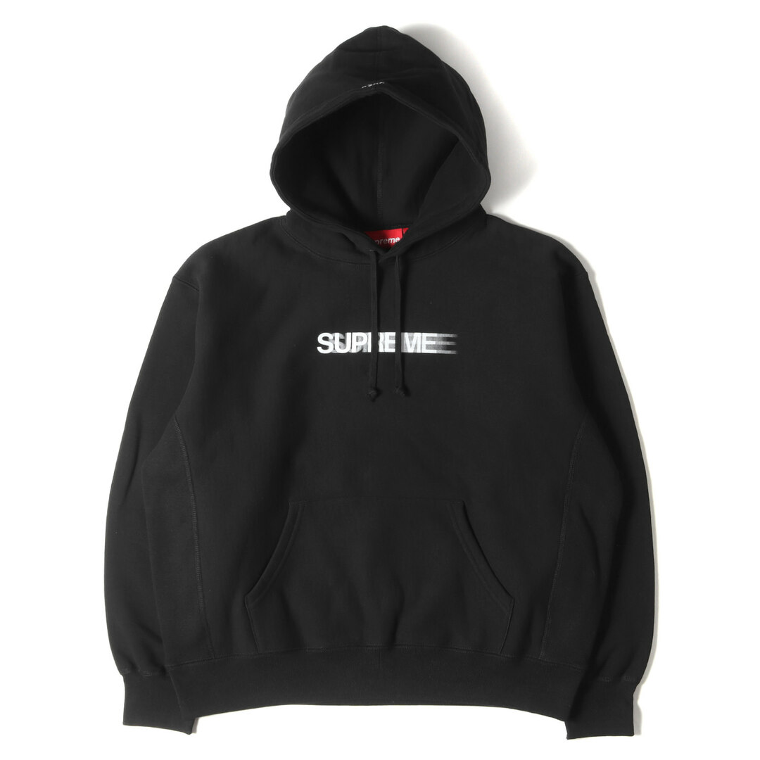 パーカーSupreme シュプリーム パーカー サイズ:S 23SS モーションロゴ スウェット パーカー Motion Logo Hooded Sweatshirt ブラック 黒 トップス フーデッド スウェットシャツ フーディー【メンズ】