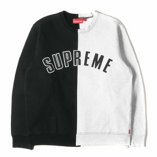 シュプリーム(Supreme)のSupreme シュプリーム スウェット サイズ:M 18AW スプリット アーチロゴ クルーネック スウェットシャツ Split Crewneck Sweatshirt ブラック アッシュグレー トップス トレーナー 長袖【メンズ】【中古】(スウェット)