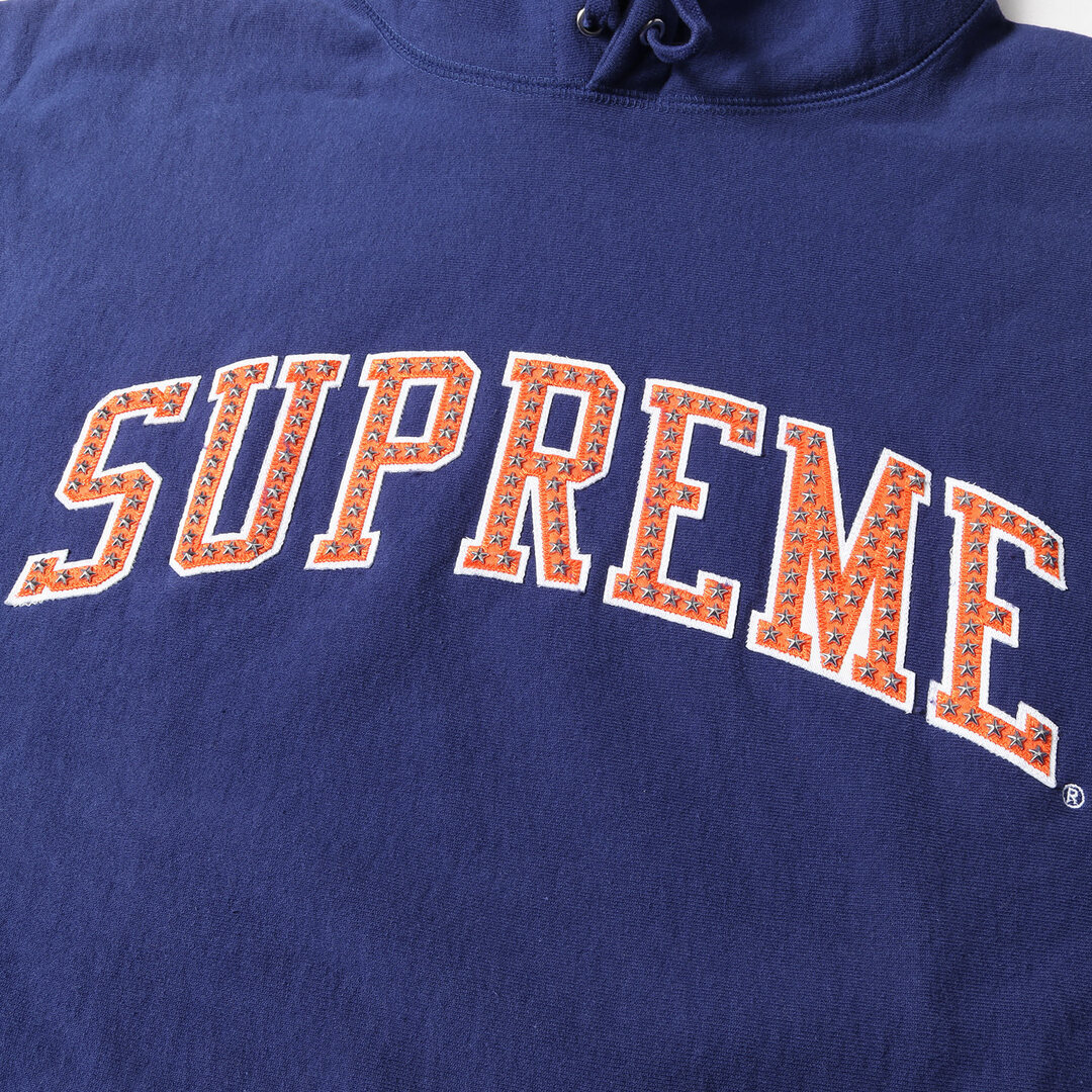 Supreme シュプリーム パーカー サイズ:XL 22SS スタースタッズ アーチロゴ スウェット パーカー Stars Arc Hooded  Sweatshirt ダークロイヤル ブルー トップス フーデッド スウェットシャツ フーディー【メンズ】【中古】