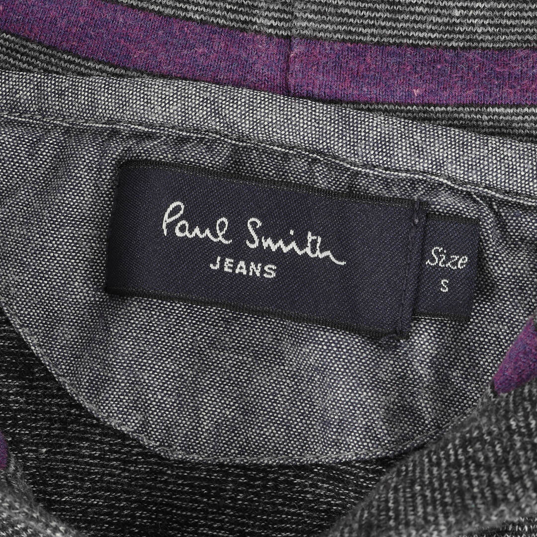 Paul Smith(ポールスミス)のPaul Smith ポールスミス パーカー サイズ:S ワッペン ハーフジップ ジャージー パーカー 222506 906L トップス フード裏ボーダー フーディー プルオーバー JEANS ダークグレー 【メンズ】【中古】 メンズのトップス(パーカー)の商品写真