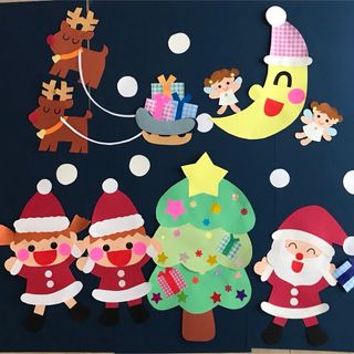 壁面飾り　クリスマス　サンタとトナカイ(その他)