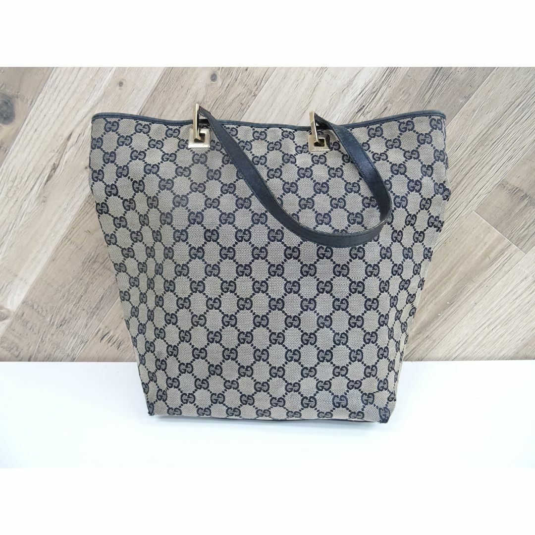 Gucci(グッチ)のM奈001 / GUCCI グッチ GG柄 トートバッグ キャンバス レザー  レディースのバッグ(トートバッグ)の商品写真