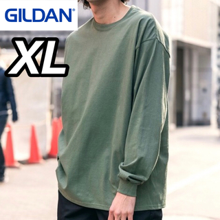 ギルタン(GILDAN)の新品未使用 ギルダン 6oz ウルトラコットン 無地 ロンT ミリタリー XL(Tシャツ/カットソー(七分/長袖))