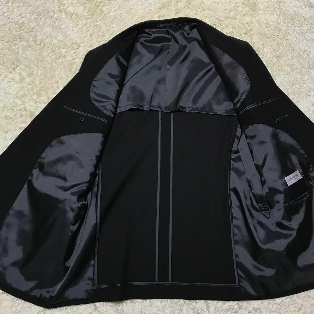 【在庫限り】礼服ダブル　ウエスト調整付き　究極の黒　新品　高級　E928 メンズのスーツ(セットアップ)の商品写真